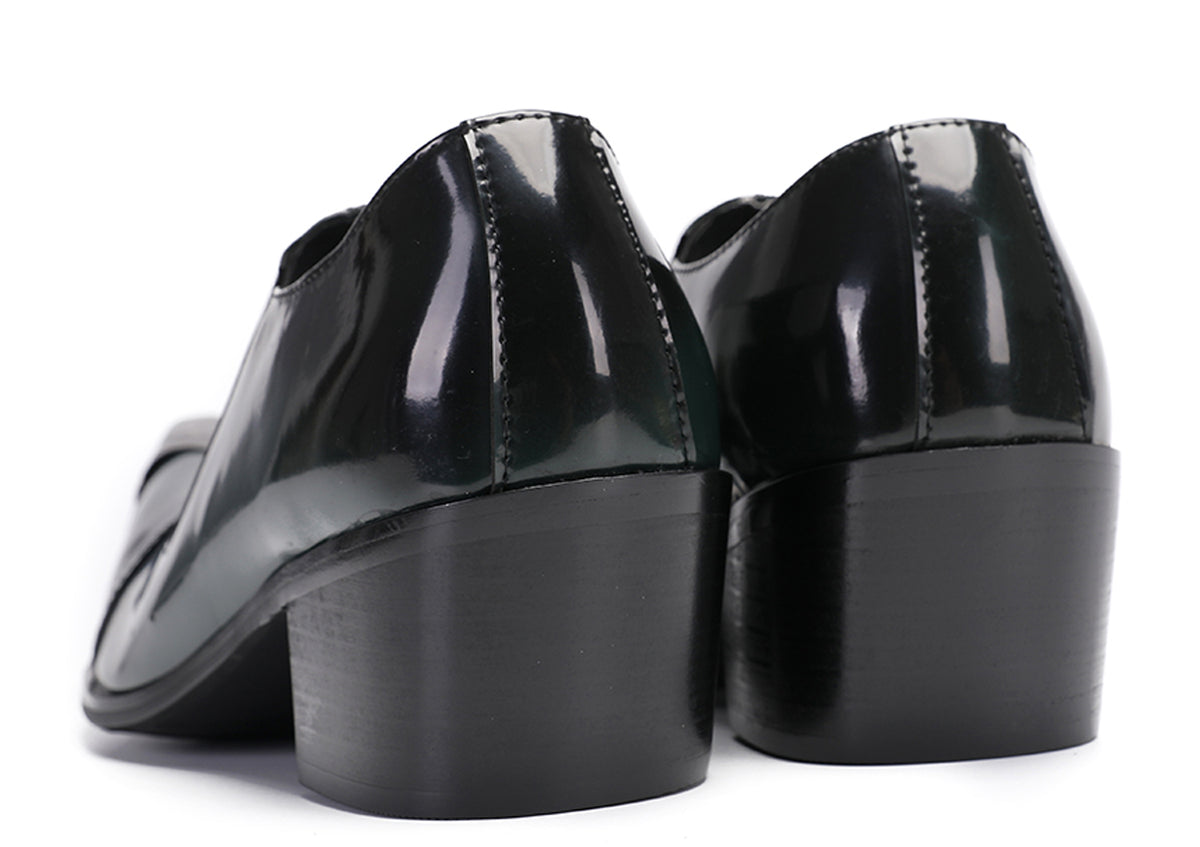 Mens Dress Slip On Disco Party Heel Metal Tip Toe Western Loafers