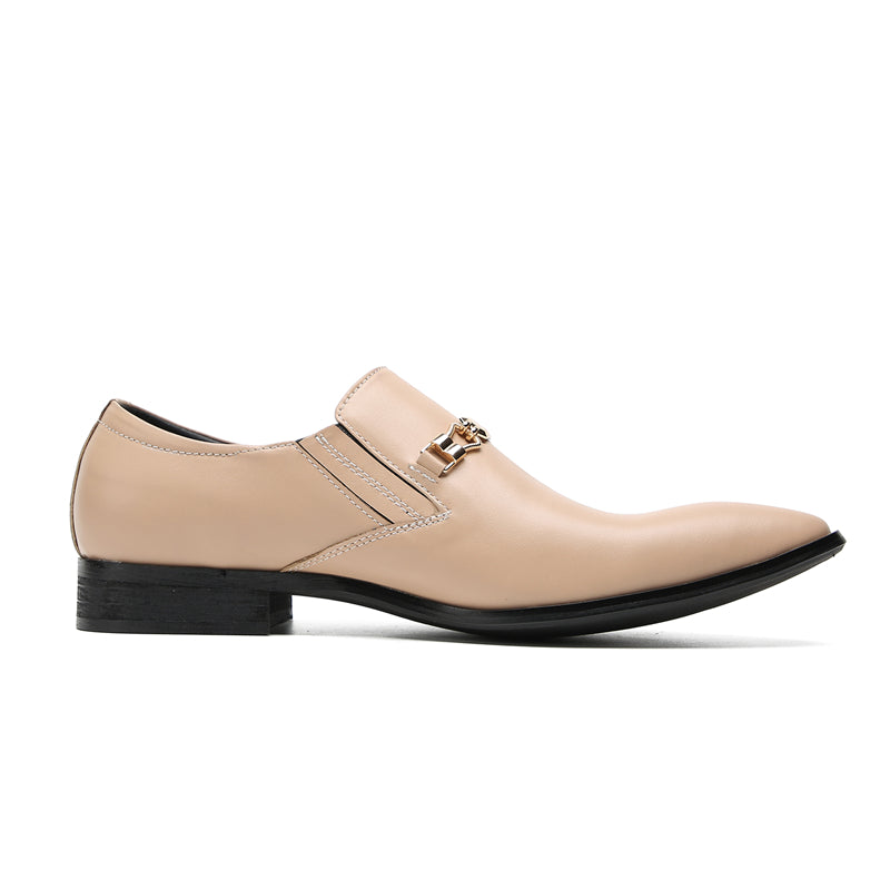 Mens Pointed Toe Genuine Leather Penny Horsebit Loafers