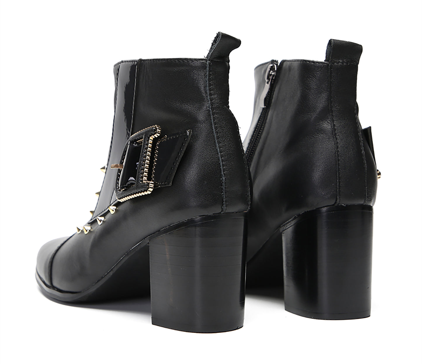 Mens Genunie Leather Zipper D-Buckle On Side Heel Ankle Boots