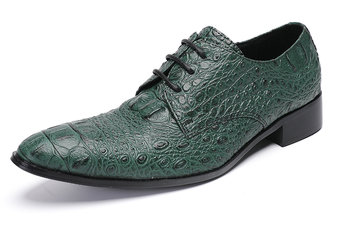 Mens Exotic Crocodile Pattern Dress Casual Oxfords