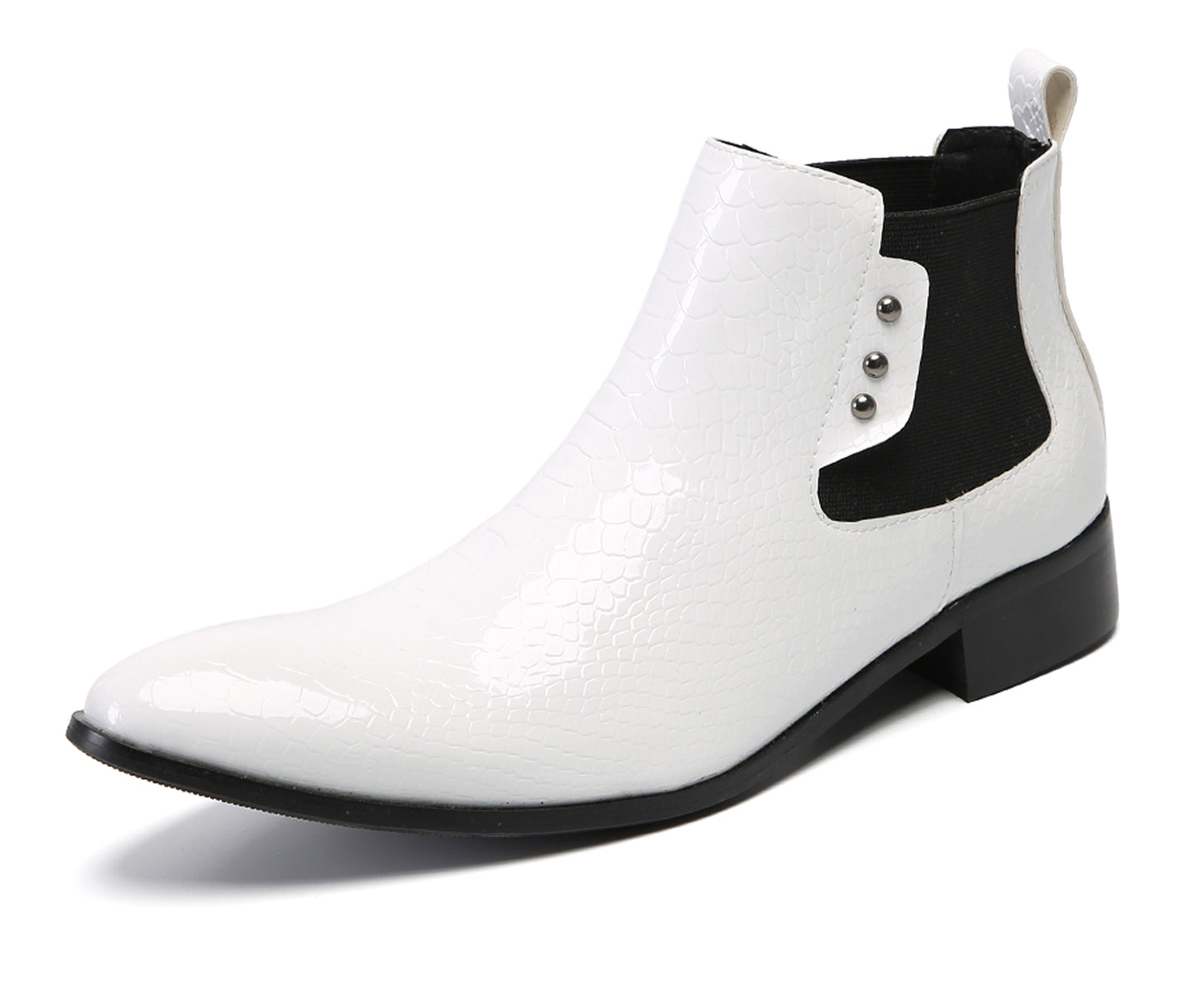 Mens Top-Grain Leather Slip-On Chelsea Boots