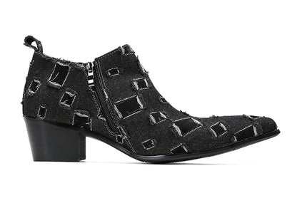 Mens Suded Zipper Wingtip Toe Ankle Chelsea Boots