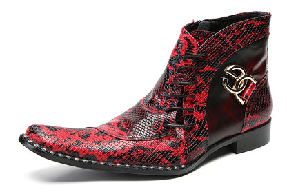 Mens Genuine Leather Casual Party Dress Buckles Ankle Boots