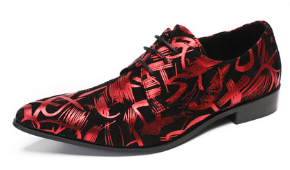 Mens Red Dress Casual Prom Wedding Party Ballroom Oxfords
