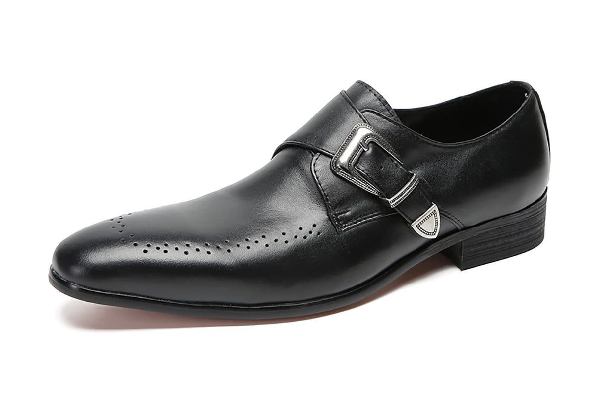 Mens Genunie Leather Formal Dress Prom Wedding Buckle Loafers