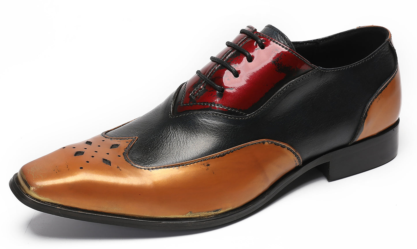 Mens Casual Dress Three Tone Ballroom Halloween Oxfords