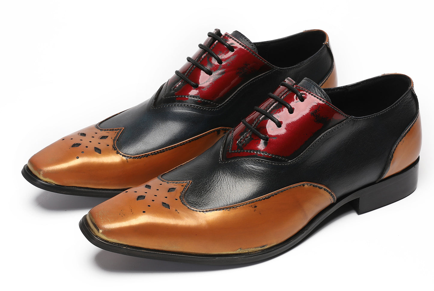 Mens Casual Dress Three Tone Ballroom Halloween Oxfords