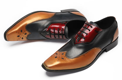 Mens Casual Dress Three Tone Ballroom Halloween Oxfords