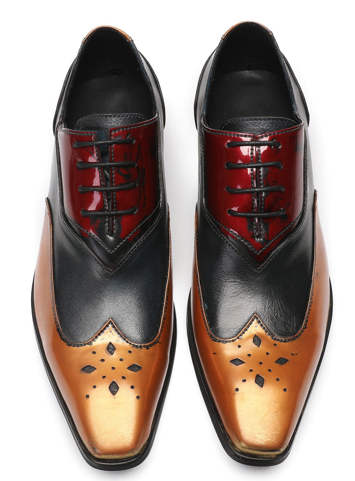 Mens Casual Dress Three Tone Ballroom Halloween Oxfords