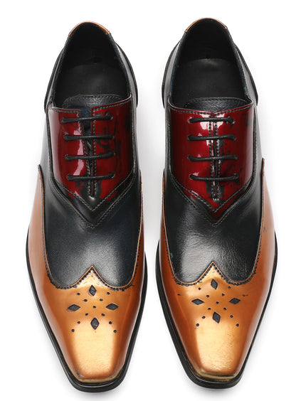 Mens Casual Dress Three Tone Ballroom Halloween Oxfords