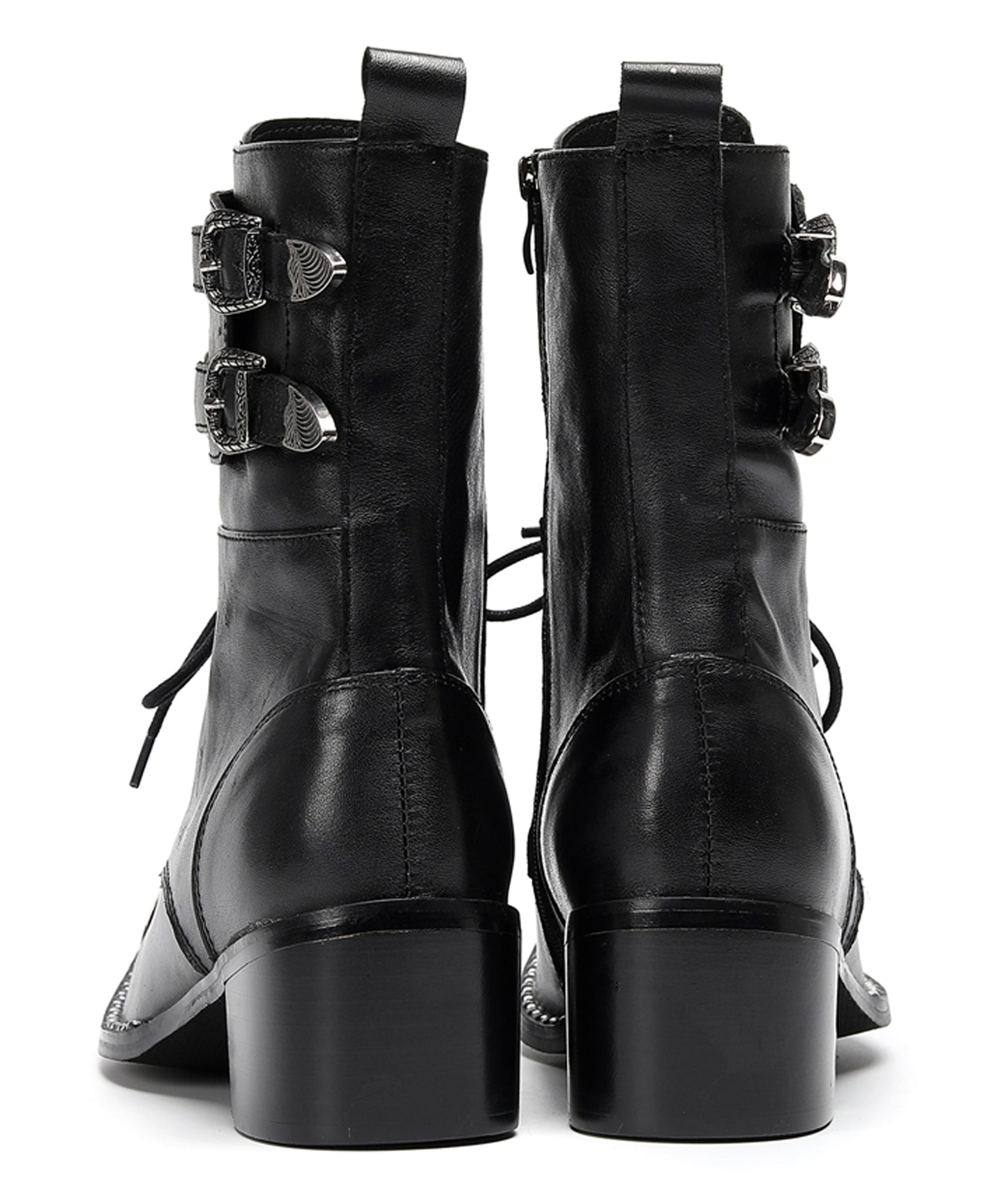Mens Black Leather Metal Cap Toe Cowboy Western Boots