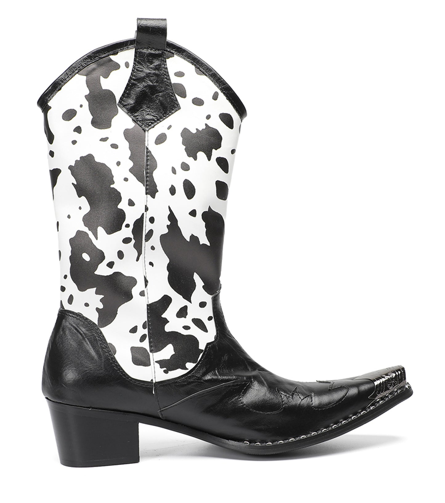 Mens Pull-On Cow Print Riding Western Cowboy Boots