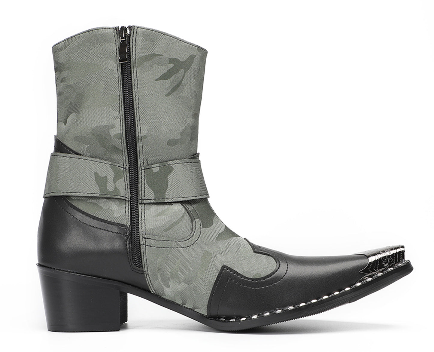 Mens Top-Grain Leather Handmade Harness Western Cowboy Boots