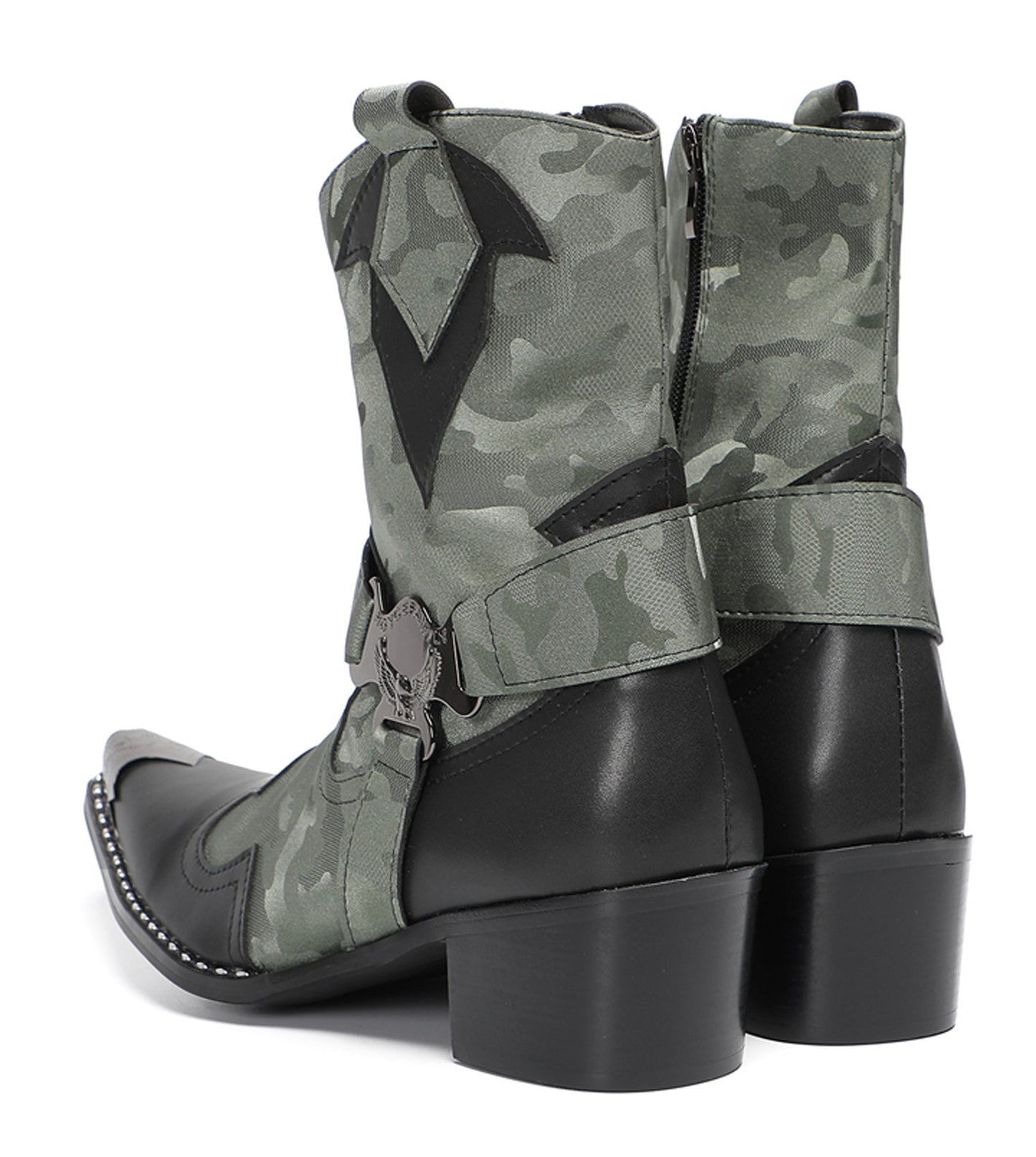 Mens Top-Grain Leather Handmade Harness Western Cowboy Boots