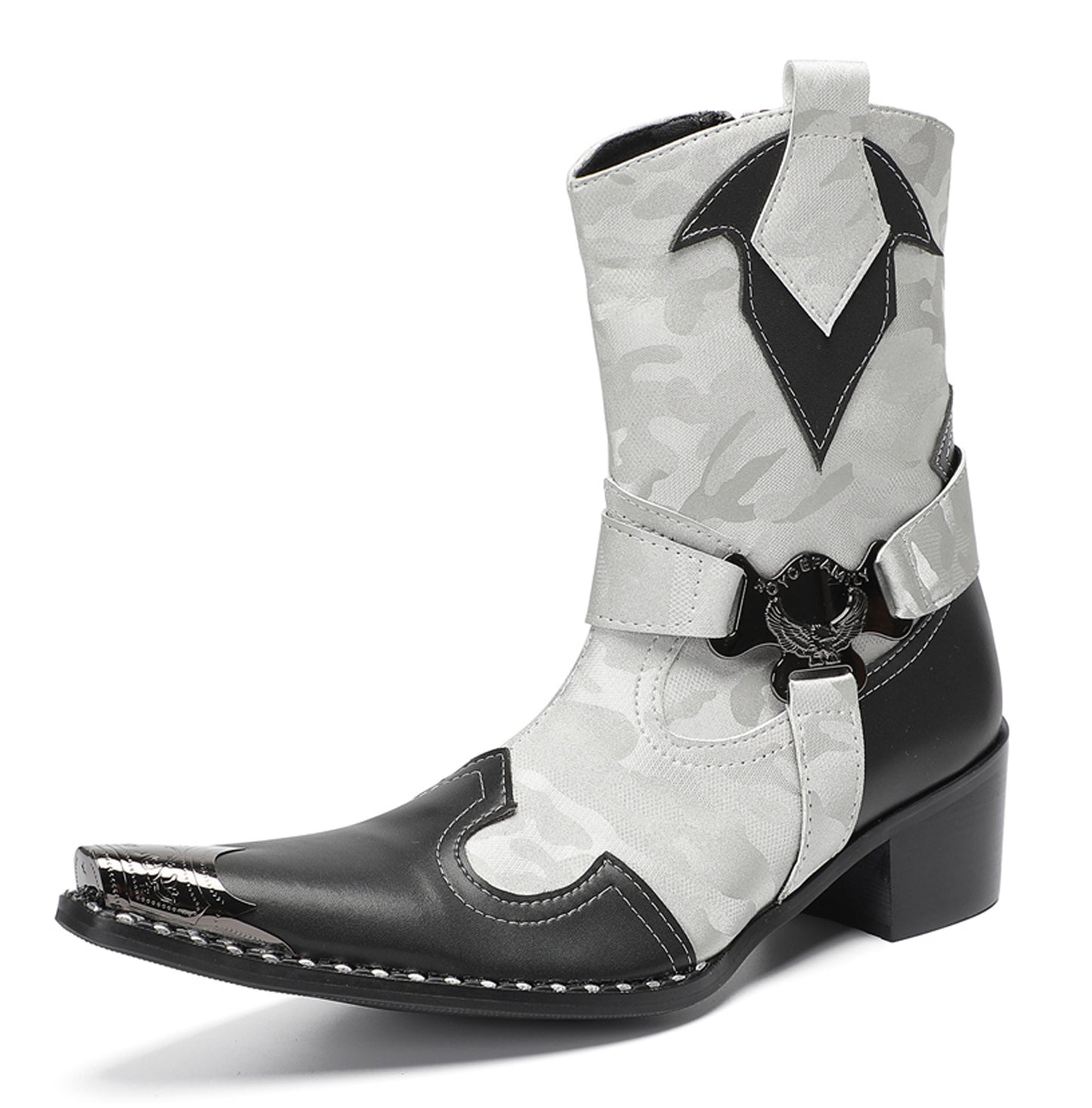 Mens Handmade Metal Pointed Toe Harness Cowboy Western Boots