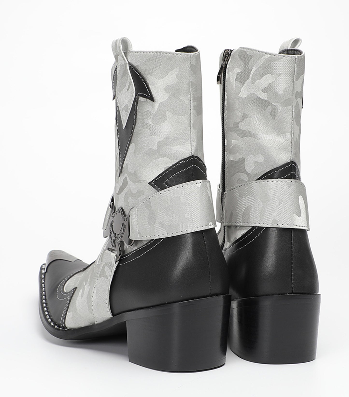 Mens Handmade Metal Pointed Toe Harness Cowboy Western Boots