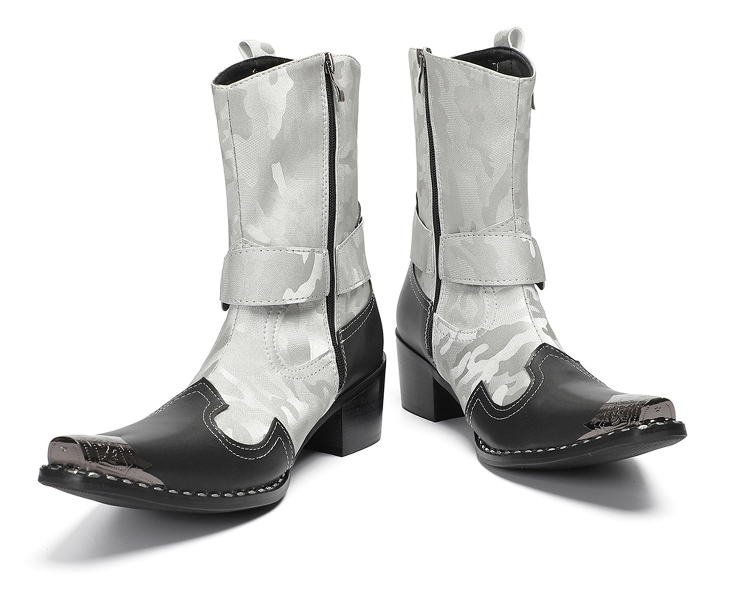 Mens Handmade Metal Pointed Toe Harness Cowboy Western Boots