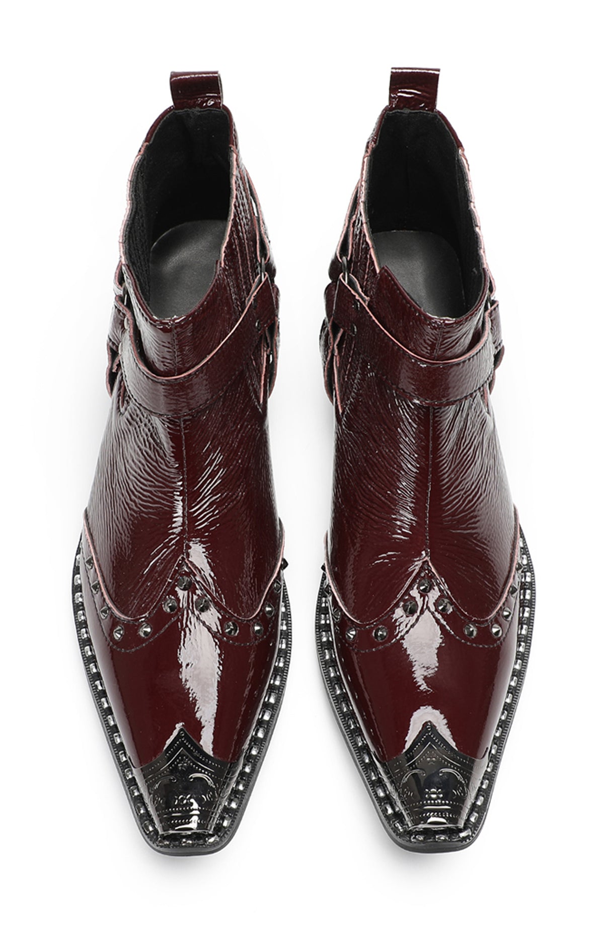 Mens Crocodile Embossed Harness Strap Dress Ankles Western Chelsea Boots