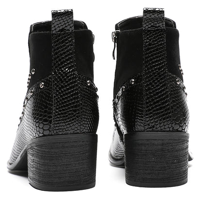 Mens Dress Casual Leather Beads Zipper Ankle Boots