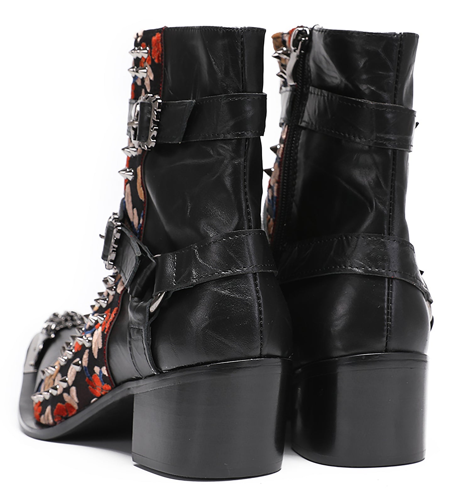 Mens Party Dress Metal-Tip Toe Skeleton Button Cowboy Western Boots
