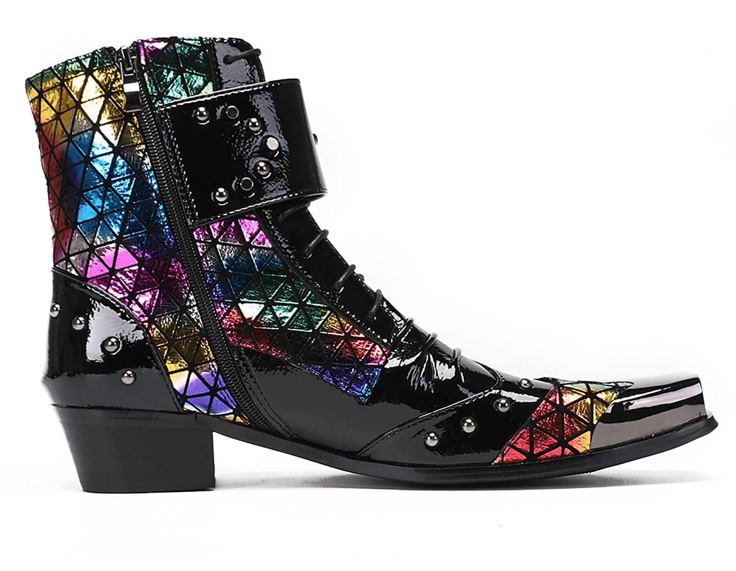 Mens Metal-Square Toe Prom Casual Cowboy Western Boots
