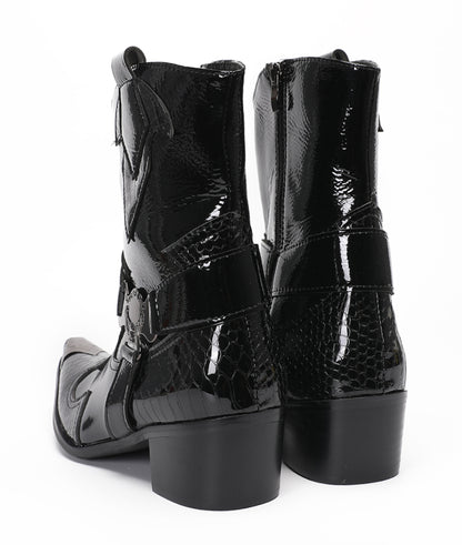Mens Top-Grain Leather High Top Western Cowboy Boots