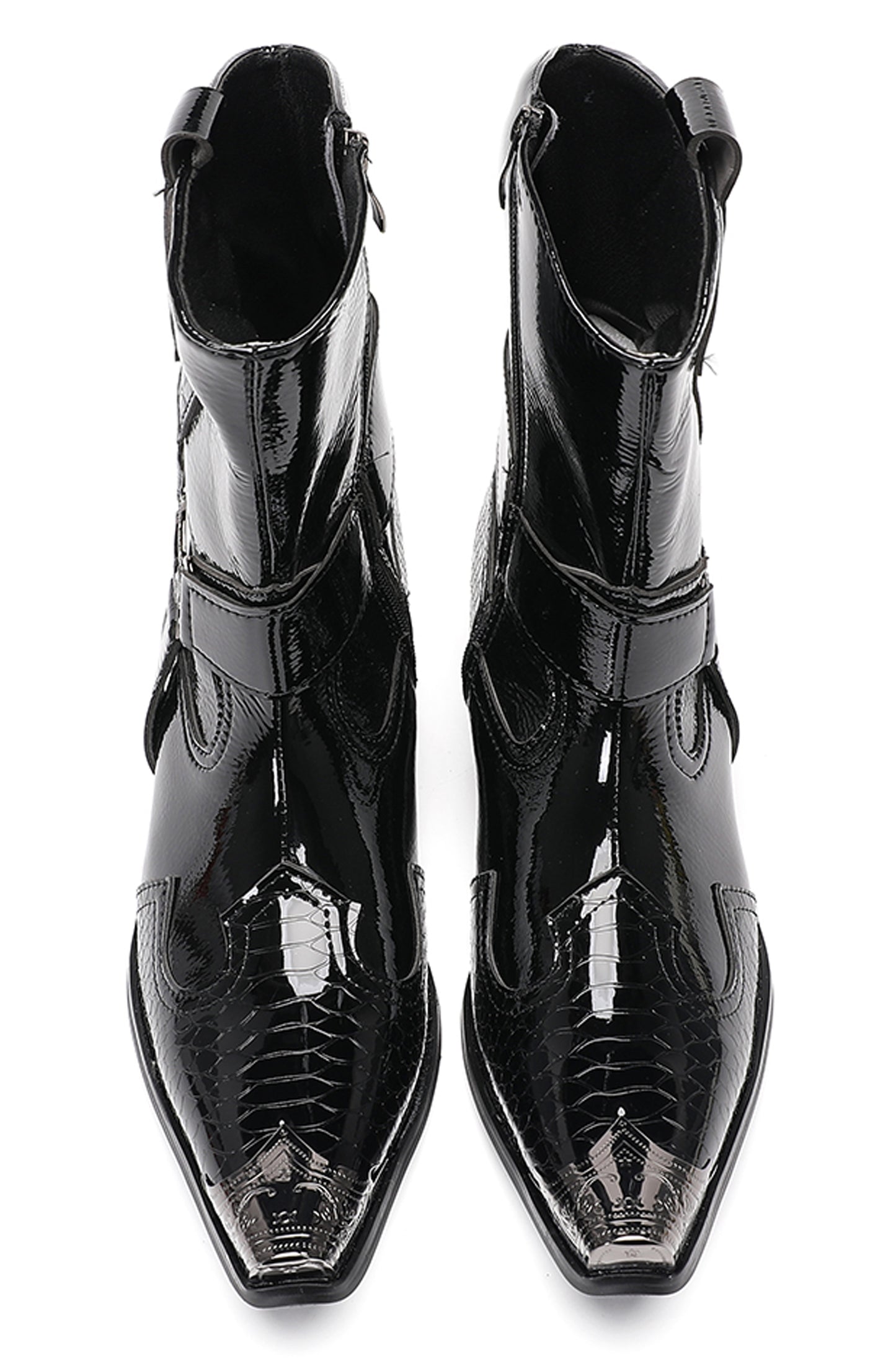 Mens Top-Grain Leather High Top Western Cowboy Boots