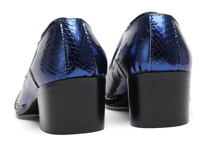 Mens Metal Tip Skull Chain Party Western Loafers