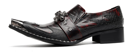 Mens Dragon Jewel Buckle Vintage Punk Western Loafers