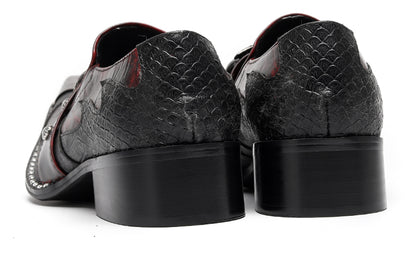 Mens Dragon Jewel Buckle Vintage Punk Western Loafers