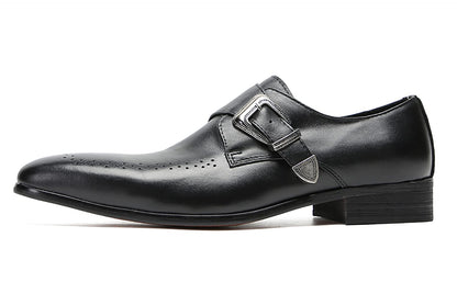 Mens Genunie Leather Formal Dress Prom Wedding Buckle Loafers