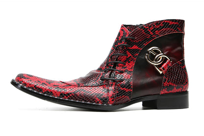 Mens Genuine Leather Casual Party Dress Buckles Ankle Boots