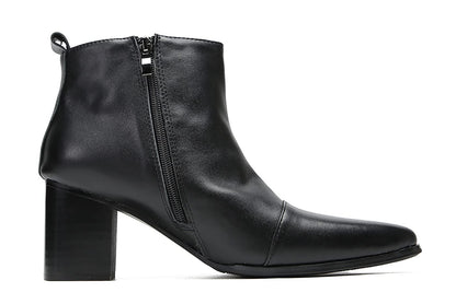Mens Genunie Leather Mid Top Boots Wingtip Toe Full Samll Decor Hard Heel Ankle Boots