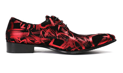 Mens Red Dress Casual Prom Wedding Party Ballroom Oxfords