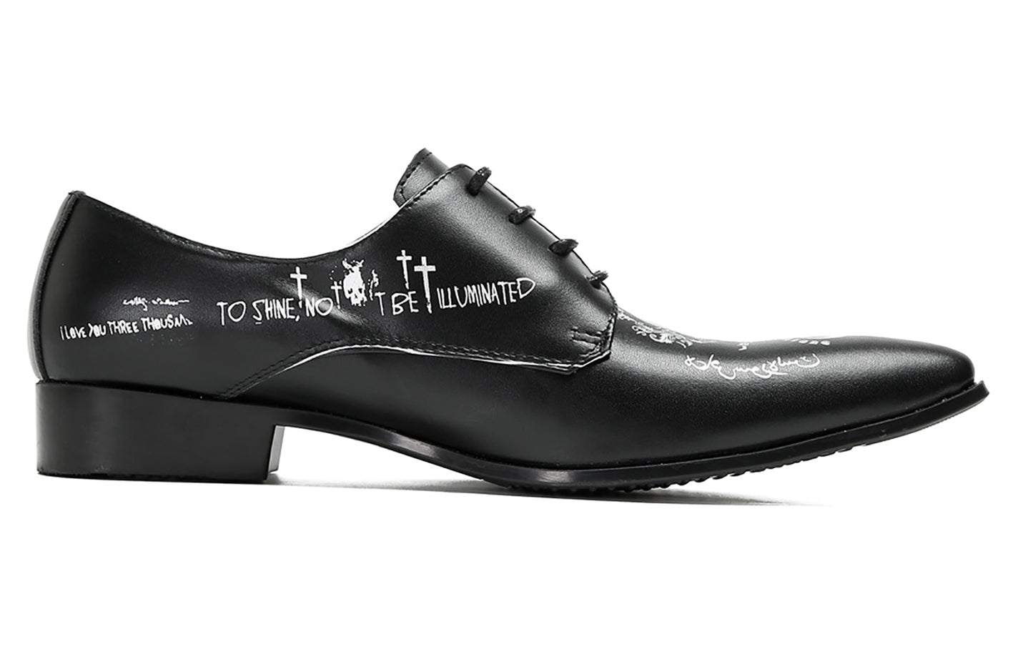 Mens Fashion Dress Casual Skull Halloween Oxfords