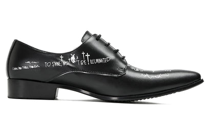 Mens Fashion Dress Casual Skull Halloween Oxfords