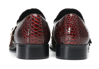 Mens Studded Suede Strap Slip-On Dress Western Loafers