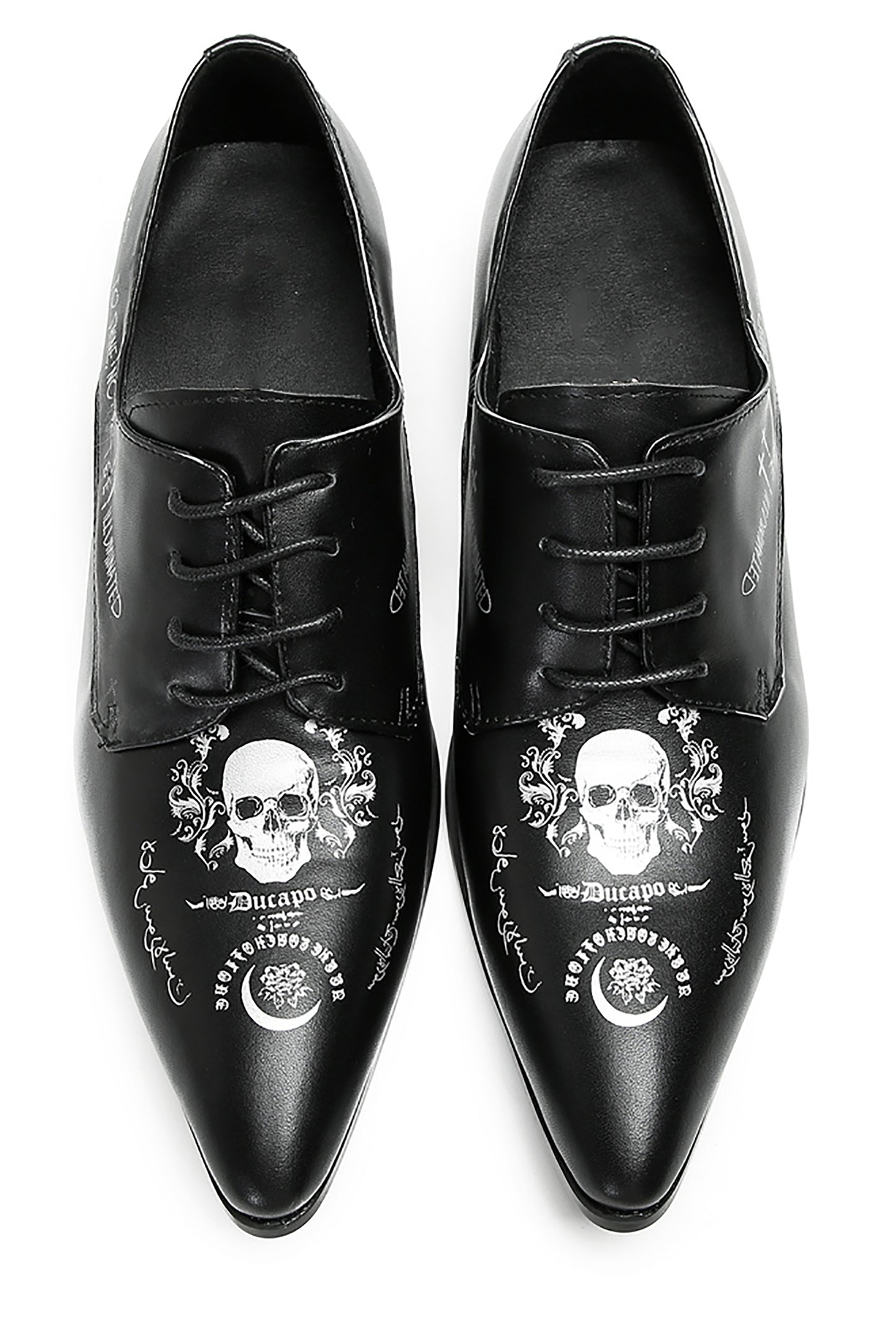 Mens Fashion Dress Casual Skull Halloween Oxfords