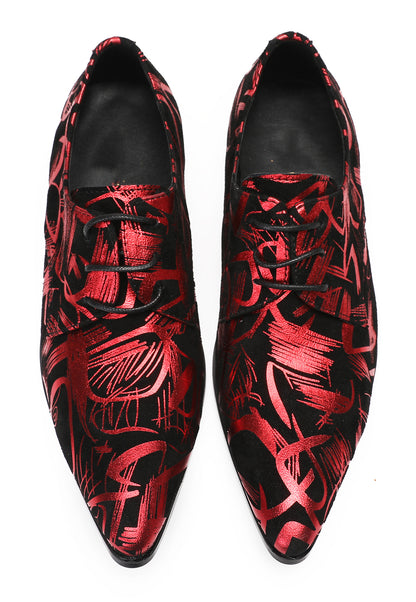 Mens Red Dress Casual Prom Wedding Party Ballroom Oxfords