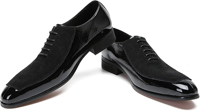 Mens Suede Wingtip Toe Dress Casual Two Tone Prom Wedding Oxfords