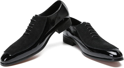 Mens Suede Wingtip Toe Dress Casual Two Tone Prom Wedding Oxfords