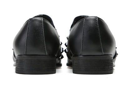 Mens Silp On Dress Formal Leather Rivet Loafers