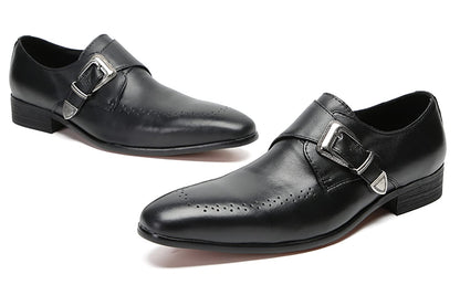 Mens Genunie Leather Formal Dress Prom Wedding Buckle Loafers