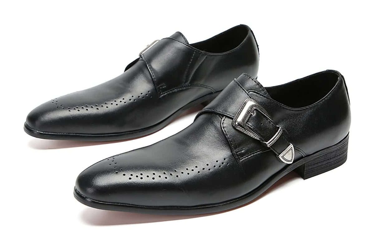 Mens Genunie Leather Formal Dress Prom Wedding Buckle Loafers