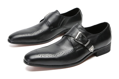 Mens Genunie Leather Formal Dress Prom Wedding Buckle Loafers