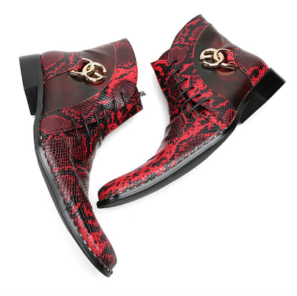 Mens Genuine Leather Casual Party Dress Buckles Ankle Boots