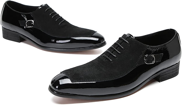 Mens Suede Wingtip Toe Dress Casual Two Tone Prom Wedding Oxfords
