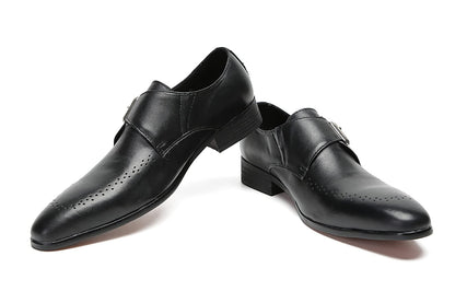 Mens Genunie Leather Formal Dress Prom Wedding Buckle Loafers