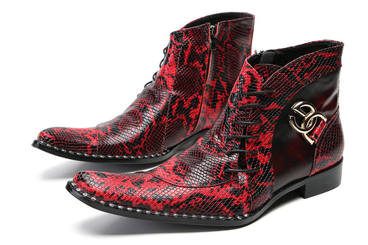 Mens Genuine Leather Casual Party Dress Buckles Ankle Boots