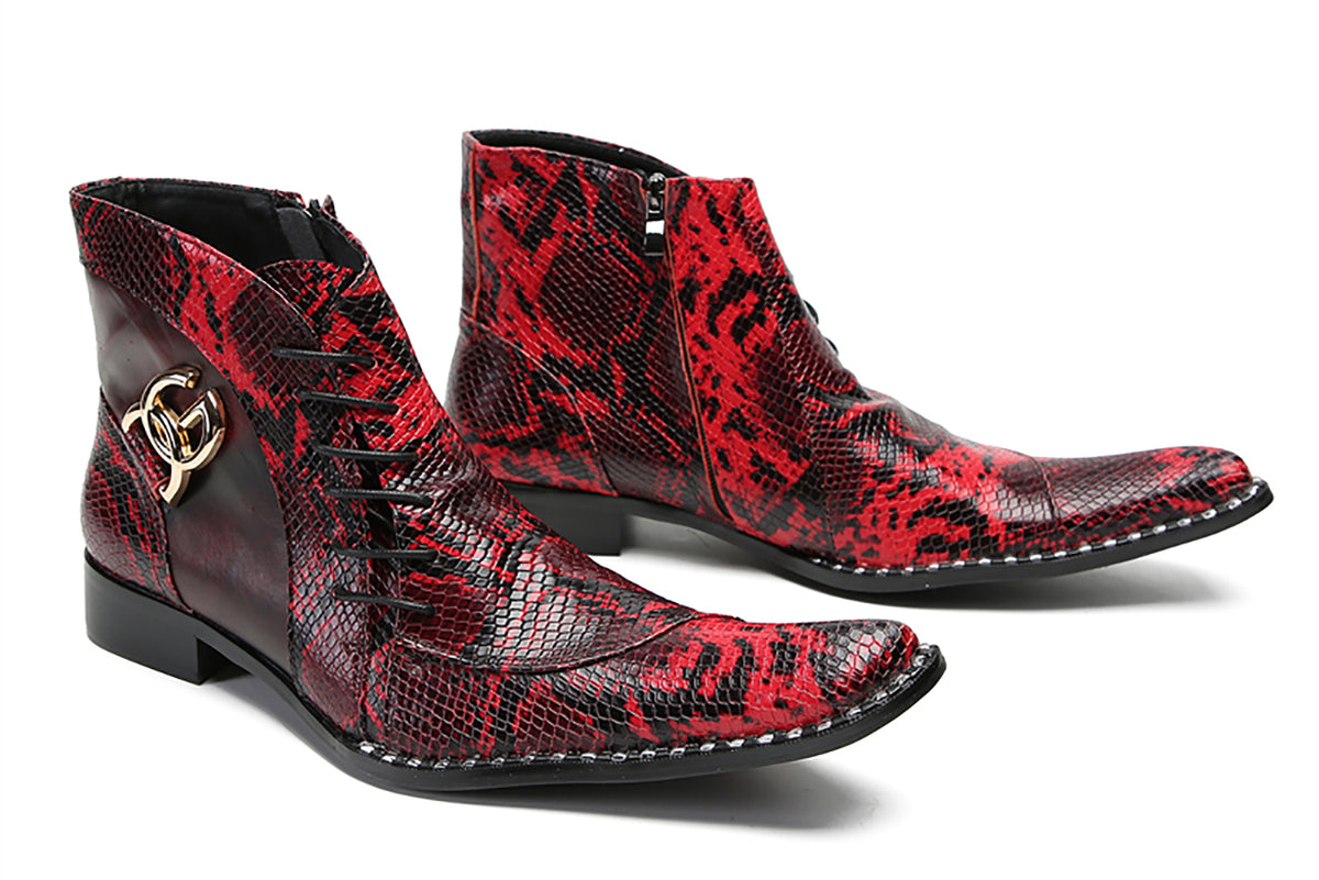 Mens Genuine Leather Casual Party Dress Buckles Ankle Boots